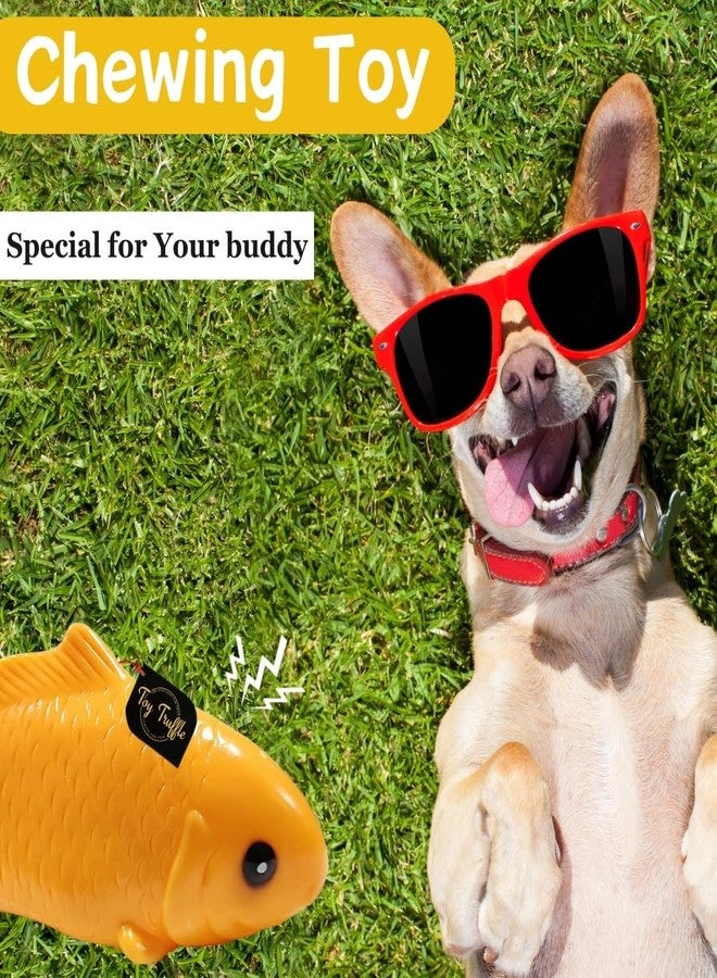 Toy Truffle لعبة سمكة مطاطية على شكل حبة كمأة تصدر صوت صرير: لعبة مطاطية ممتعة للمضغ، لعبة تفاعلية تصدر صوت صرير، لعبة مطاطية تفاعلية، صرير، هز، وكرر: ألعاب مطاطية لتسلية لا تنتهي للكلاب - Image 2